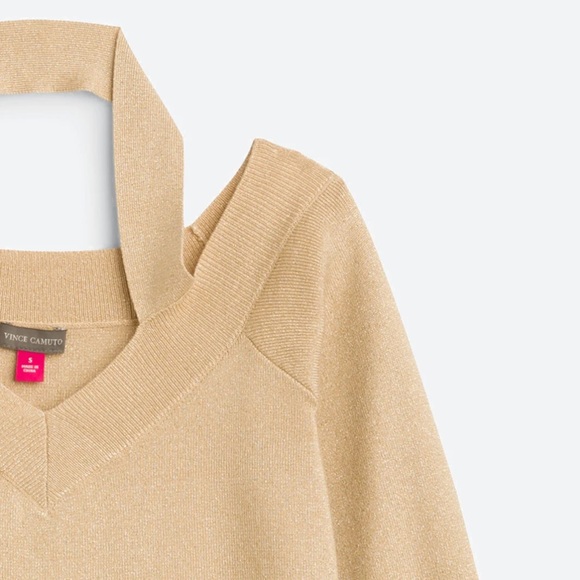 Vince Camuto • Stitch Fix • Gold Swain Long Sleeve Halter Pullover • Large - Picture 5 of 8